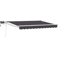 vidaXL Manuelle Gelenkarmmarkise mit LEDs Anthrazit und Weiß 3,5 x 2 m