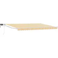 vidaXL Manuelle Gelenkarmmarkise mit LEDs Gelb und Weiß 4 x 2 m