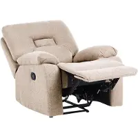 Beliani Sessel Beige Stoffbezug Manuell Verstellbar mit Liegefunktion Fußteil Armlehnen Modern Wohnzimmer Arbeitszimmer Fernsehsessel Relaxsessel