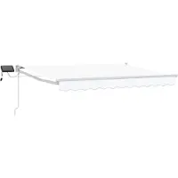 vidaXL Manuelle Gelenkarmmarkise mit LEDs Weiß 3 x 2,5 m
