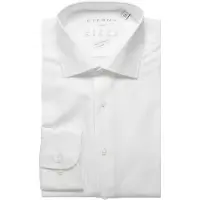 Eterna Langarmhemd "SLIM FIT", Herren, Gr. 44, Normalgrößen, weiß, Twill, 46% Baumwolle, 8% Elasthan, 46% Polyester, schmal, Manschette, Hemden Langarmhemd, NON IRON (bügelfrei)