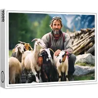 Raxxa Premium-Puzzle "Mountain Shepherd with Goats", 1000 Teile