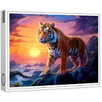 Raxxa Premium-Puzzle "Majestic Tiger Chinese Zodiac Artistry. Sunset", 1000 Teile