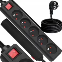Ltc Audio LTC 9546CZ Steckdosenleiste 5fach mit Schalter 3m schwarz