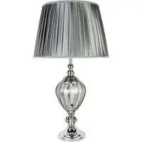 Searchlight Tischlampe Greyson mit Textilschirm in Grau