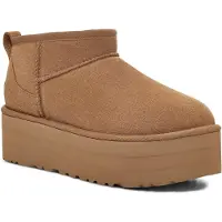 Ugg für Damen. 1135092 Lederstiefeletten W Classic Ultra Mini Platform braun (41), 3 bis 5 cm, Keine, Lässig