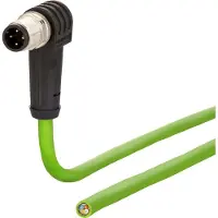 METZ CONNECT Anschlussleitung M12 Stecker 4-polig D-kodiert, gewinkelt, 5 m