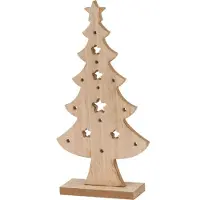 Saska Garden Dekorative Holz-Weihnachtsbaum mit Stern – 32 cm