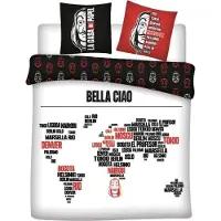 Aymax La Casa De Papel Bettwäsche bella ciao - Baumwolle - Schwarz/Weiß - 240 x 220 cm