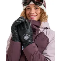 Roxy Snowboardhandschuhe "Icyday Leather", Damen, Gr. M, schwarz, Obermaterial: 100% Leder., Handschuhe Snowboardhandschuhe