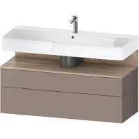 Duravit Collection One Waschtischunterbau, 1 Auszug und 1 Schublade, 1190x470x590mm, Nische Eiche Mamoriert, QA4396055430000, Farbe: Basalt Matt