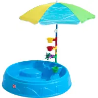 Step2 Play and Shade Planschbecken mit Sonnenschirm und Zubehör | Garten Wasser Spielzeug aus Kunststoff für Kinder in Blau | Planschbecken ohne Luft klein