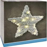 B2X Weihnachtsstern mit Schneeeffekt und 20 LED-Lichtern