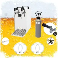 Ich-zapfe Komplett Set - Zapfanlage, Bierzapfanlage - Kontakt 40 2-leitig Trockenkühler, Durchlaufkühler 50 Liter/h, Green Line, Zapfkopf:Köpi,Zapfkopf 2:Kombi