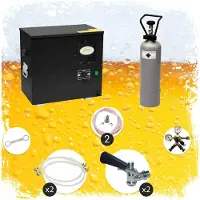 Ich-zapfe Komplett Set Zapfanlage, Bierzapfanlage AS-40, 2-leitig, Durchlaufkühler, Nasskühler - Untertheke, Green Line, Zapfkopf:Korb,Zapfkopf 2:Köpi