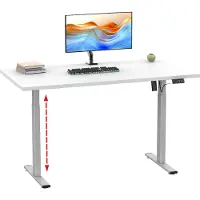 VCM Schreibtisch "Schreibtisch höhenverstellbar Lona 110x80", weiß (silber, weiß), B:110cm T:80cm, Tische, Schreibtisch