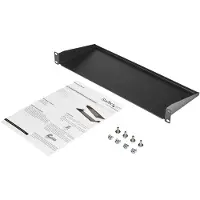 StarTech.com .com 1HE Server Rack Fachboden, Universal Rack Kragarmablagefach für 19" Netzwerk Rack/Schrank, Schwerlast Stahl, Tragkraft 15kg, 18cm Tief, Regal, Stahl, Schwarz, 1,23 kg