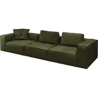 KAWOLA Sofa CARMO 4-Sitzer Leder olivgrün