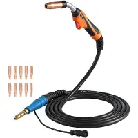 Vevor 250A MIG Schweißbrenner mit 4,57 m Schlauch, MIG Schweißpistole mit 0,8/0,9 mm Ersatzdüsen, Profi-Schweißzubehör Kompetibel mit Miller MDX-250, Schutzgasschweißgerät für Werkstatt & Industrie