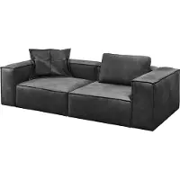 KAWOLA Sofa CARMO 3-Sitzer Leder anthrazit
