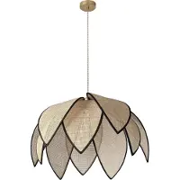 Osram Decor Rattan Lotus Pendelleuchte 670mm E27 Braun, Rattan, Metall, natürlich, für Wohnzimmer und Esszimmer