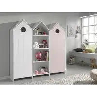 Vipack Jugendzimmer-Set "Casami, best. aus 2 Schränken mit Drehtür, 1 Regalschrank, TOP modern", bunt (weiß, pink), Schlafzimmermöbel-Sets, Jugendzimmer-Set