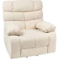 Beliani Sessel Hellbeige Stoff Elektrisch Verstellbar mit Armlehnen Fußablage Relaxfunktion Modern Bequem Relaxsessel Fernsehsessel Wohnzimmer