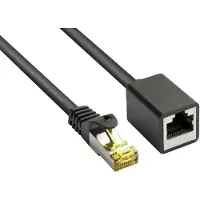 Varia RJ45 Patchkabelverlängerung Cat.7 S/FTP schwarz 1m, PiMF, OFC