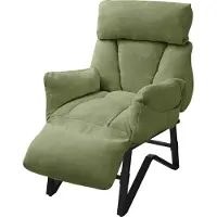 ML-Design Sessel mit Liegefunktion, Relaxsessel für Wohnzimmer, Fernsehsessel mit verstellbarer Rückenlehne, Armlehnen, Fußablage, Lesesessel, Grün