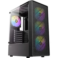 Antec AX26 RGB Elite PC Gehäuse Midi Tower Gaming ATX, schwarz