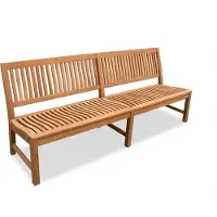 Linder Exclusiv GmbH Linder Exclusiv Stabile XXL Gartenbank Kingsbury in Premium Teak ohne Armlehne 220 cm Natur 65x65x90 cm