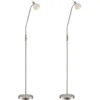 Globo Lighting 2er Set flexible Stehlampen mit LED, Lampenschirm Glas, Stehleuchten Standlampen