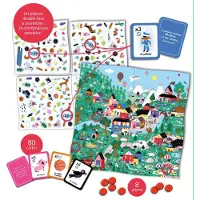 Janod Farben Suchspiel 27,5 cm x 26 cm x 5,3 cm, Holzspielzeug, Lernspiel
