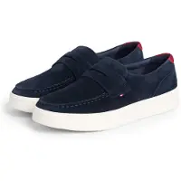 Tommy Hilfiger Loafer "MODERN LIGHT HYBRID SUEDE LOAFER" Businessschuh, Slipper, Schlüpfschuh, mit modischem Zierriegel