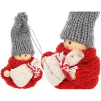 Saska Garden Dekorative Puppe mit Sack Rotes Mädchen 7.5cm
