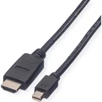 Value Mini DisplayPort Kabel, Mini DP-HDTV, ST/ST, schwarz, 3 m