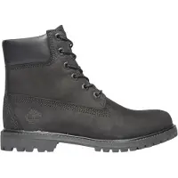 Timberland für Damen. TB18658A0011 Lederstiefel 6 Zoll schwarz (36 W), Wohnung, Schnürsenkel, Lässig
