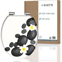 Schutte MDF WC Sitz STONE DECORATION, Toilettendeckel mit Absenkautomatik, Klobrille mit Holzkern, Klodeckel