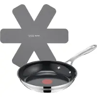 Tefal Bratpfanne "Jamie Oliver Smart Cook" Edelstahl Set, 2 tlg. Antihaftbeschichtete Keramikoberfläche, Thermo-Spot, Induktion