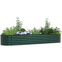 vidaXL Hochbeet Grün 320 x 80 x 44 cm Stahl