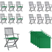 vidaXL Klappbare Gartenstühle 6 Stk. mit Sitzkissen Massivholz Akazie - Gartenstuhl - Gartenstühle - Holz Gartenstuhl - Holz Gartenstühle