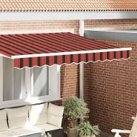 Syfax Ersatzvolant für Markise für 3 m Orangerot & braun gestreift