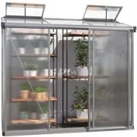 GFP 294 x 147 cm Anlehngewächshaus, Aluminium Natur - (GFPV00286)