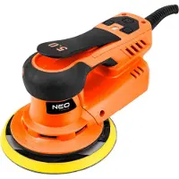Neo Tools Exzenterschleifer, 350W Schleifmaschine, 6 Gänge, Kabelgebunden mit 6 pcs Schleifpapier (Körnung 80/100/120/150/180/240), Multischleifer
