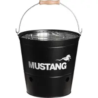 Mustang Tragbarer Holzkohlegrill Partyeimer, 26x26x25 cm, verchromter Ø19 cm Grillrost