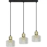 Milagro Glamouröse dreifache Pendelleuchte schwarz und gold Lumi 3xGU10 8W