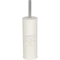 Wenko WC-Garnitur "Home", beige (beige, silber), B:11,5cm H:39cm L:11,5cm, Kunststoff, Reinigungsbürsten, WC-Garnitur, creme, aus lackiertem Stahl