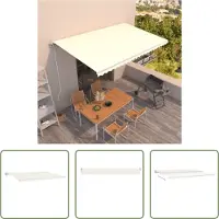 The Living Store Markise Automatisch Einziehbar 500x300 cm Creme