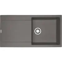 Franke MRG 611-100, 970x500mm, Siebkorb als Druckknopfventil, mit verdecktem Ueberlauf, reversibel, Steingrau