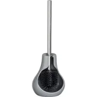 Wenko WC-Garnitur "Drop Neo", grau, B:40cm H:13,5cm L:14cm, Keramik, Reinigungsbürsten, WC-Garnitur